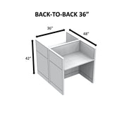 SURFACE MODULAR OFFICE BACK-TO-BACK DESK - WHITE