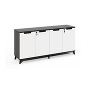 black & white 60" x 16" hinged-door credenza