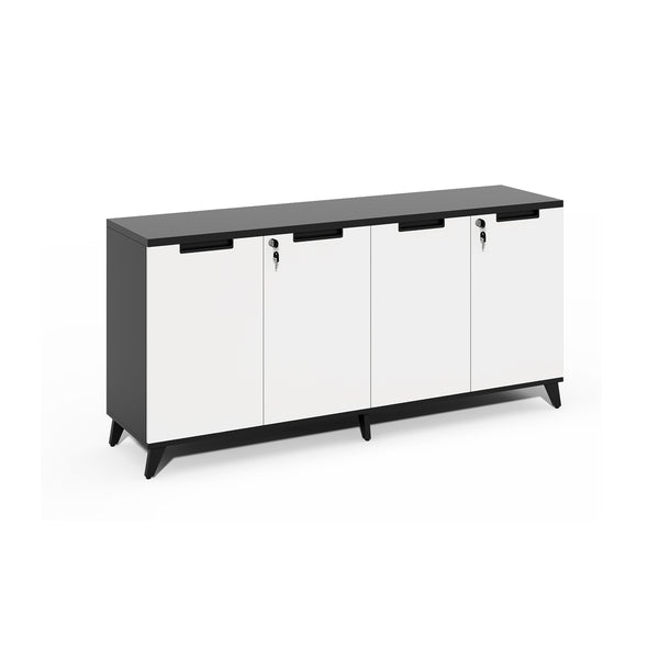 BLACK & WHITE 60" x 16" HINGED-DOOR CREDENZA