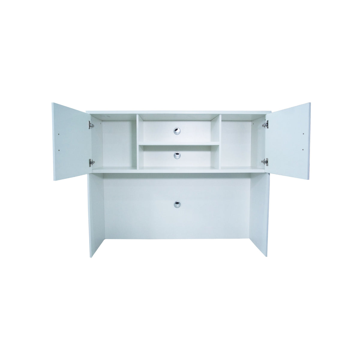 VERSA LAMINATE MODERN 60" TWO-DOOR TWO-SHELF GAMING HUTCH