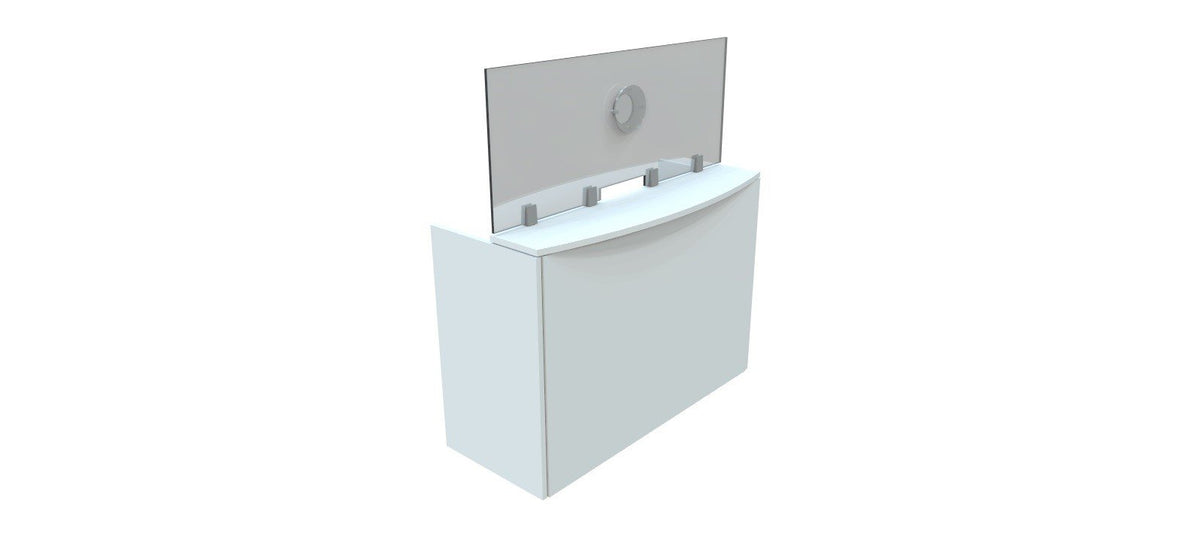 FRONTLINE20 COUNTERTOP 24" INVISIBLE BARRIER WITH CLEAR SPEAK THRU