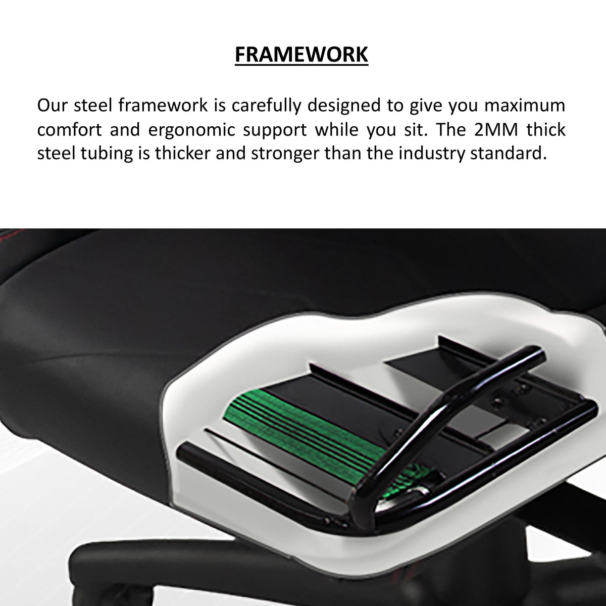 LEVIATHAN RACING GAMING CHAIR WITH ERGONOMIC LUMBAR SUPPORT