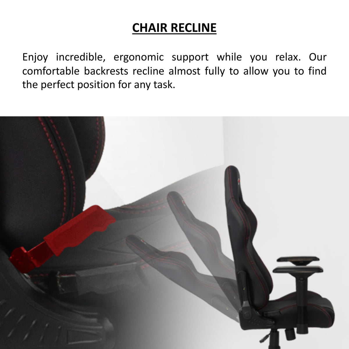 LEVIATHAN RACING GAMING CHAIR WITH ERGONOMIC LUMBAR SUPPORT