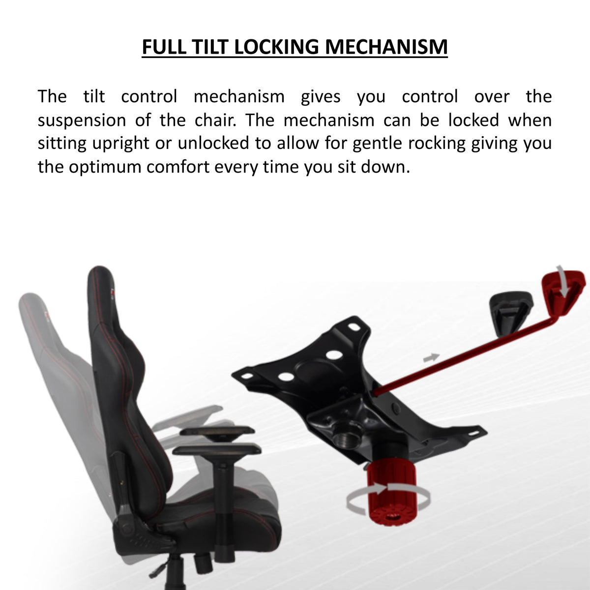LEVIATHAN RACING GAMING CHAIR WITH ERGONOMIC LUMBAR SUPPORT