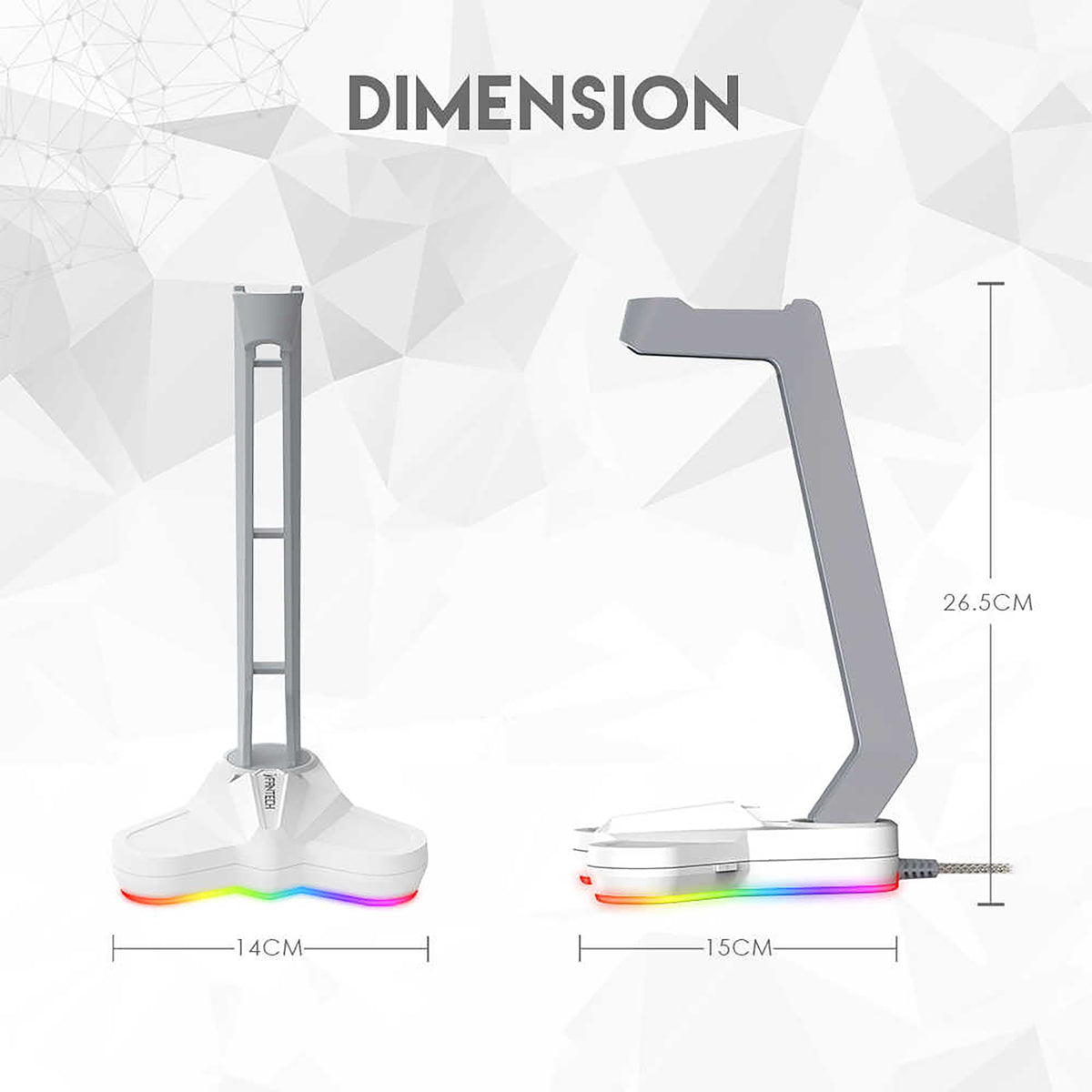 FANTECH AC3001S RGB HEADSET STAND - WHITE SPACE EDITION