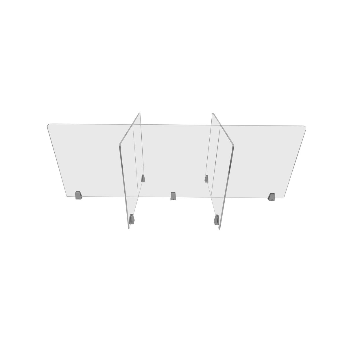 FRONTLINE SERIES 72" X 30" ACRYLIC DESK TOP BARRIER FOR SIX USERS