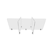 FRONTLINE SERIES 72" X 30" ACRYLIC DESK TOP BARRIER FOR SIX USERS