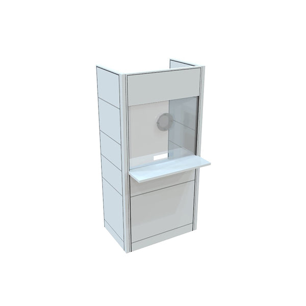 FRONTLINE20 36"W X 24"Dx 81"H COUNTER-HEIGHT 42" RECEPTION BOOTH