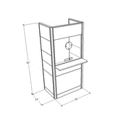 FRONTLINE20 36"W X 24"Dx 81"H COUNTER-HEIGHT 42" RECEPTION BOOTH