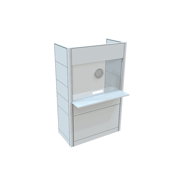 FRONTLINE20 60"W X 24"D X 81"H COUNTER-HEIGHT 42" RECEPTION BOOTH