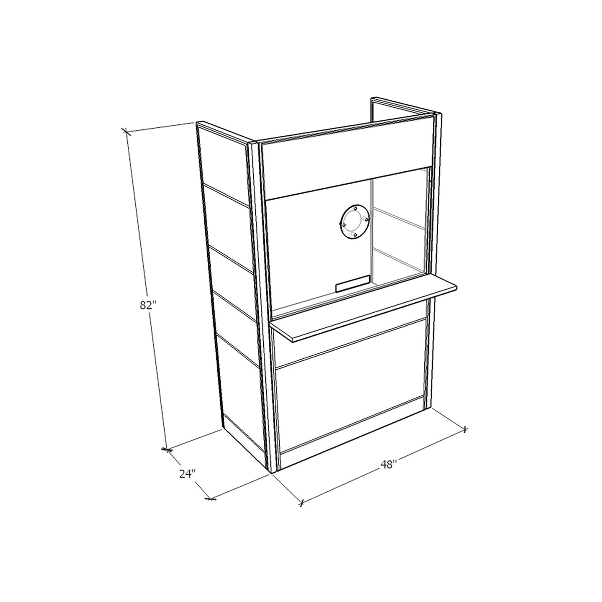 FRONTLINE20 48"W X 24"D X 81"H COUNTER-HEIGHT 42" RECEPTION BOOTH