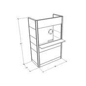 FRONTLINE20 48"W X 24"D X 81"H COUNTER-HEIGHT 42" RECEPTION BOOTH