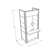 FRONTLINE20 36"W X 24"D X 81"H TRANSACTION-HEIGHT 30" TOP BOOTH