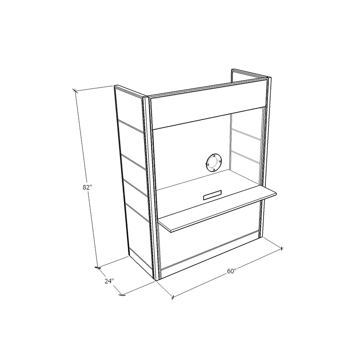 FRONTLINE20 60"W X 24"D X 81"H TRANSACTION-HEIGHT 30" TOP BOOTH