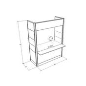 FRONTLINE20 60"W X 24"D X 81"H TRANSACTION-HEIGHT 30" TOP BOOTH
