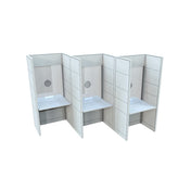 FRONTLINE20 108"W X 24"D X 81"H DESK-HEIGHT 30" TOP OFFSET BOOTH CLUSTER(3)