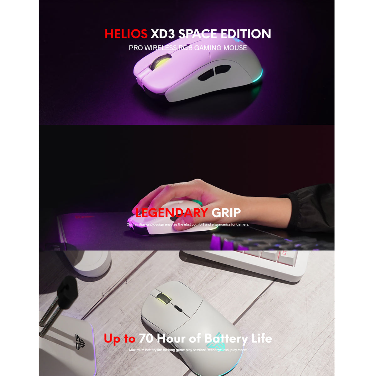 FANTECH XD3 WIRELESS GAMING MOUSE 2.4G RGB