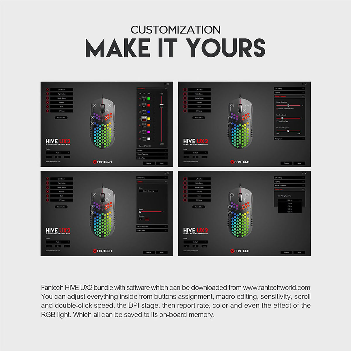 FANTECH HIVE UX2 WIRED PRO-GAMING MOUSE