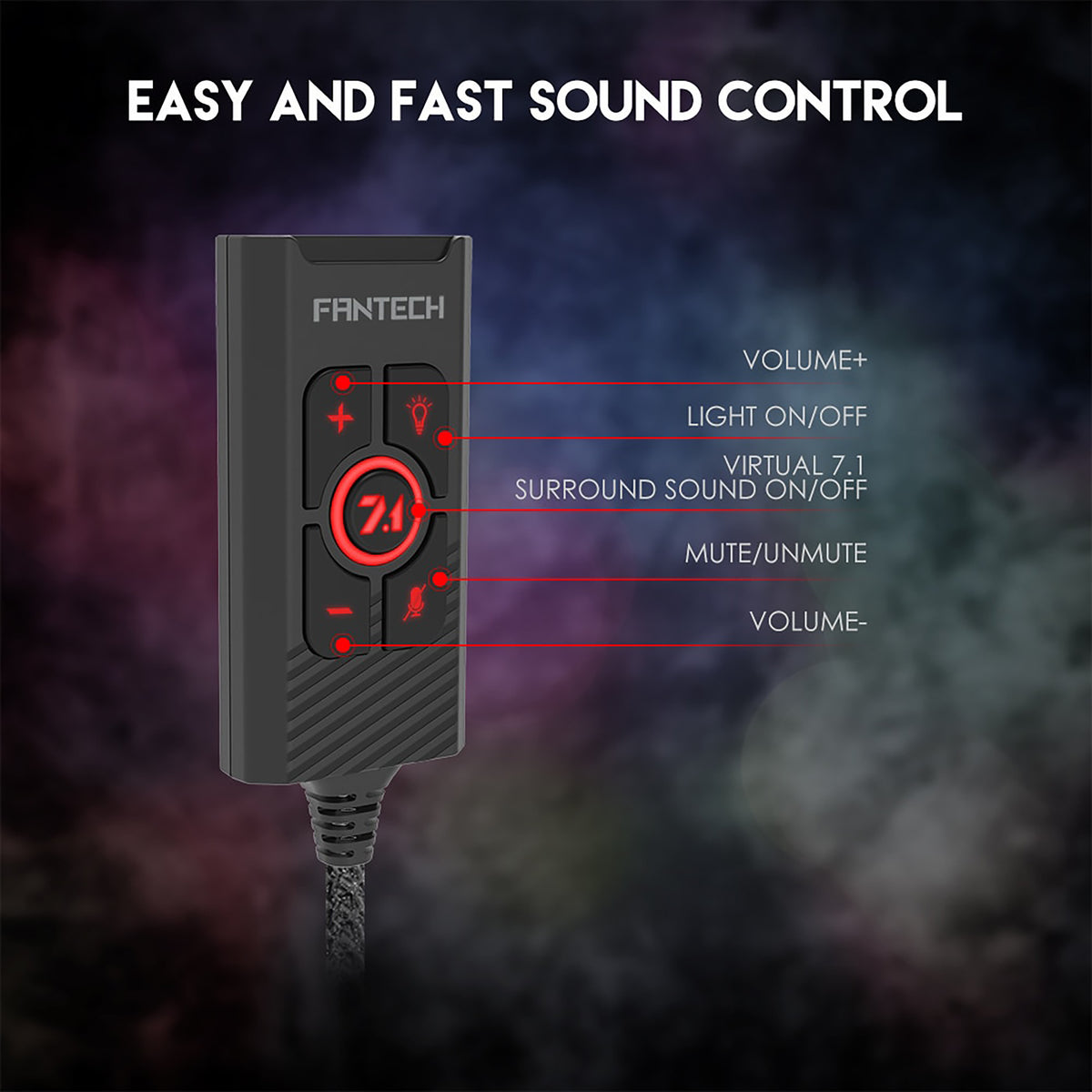 FANTECH TUNNEL AC3002 VIRTUAL 7.1 USB AUDIO SOUND CARD