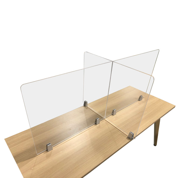 FRONTLINE SERIES 60" X 30" ACRYLIC DESK TOP BARRIER FOR FOUR USERS