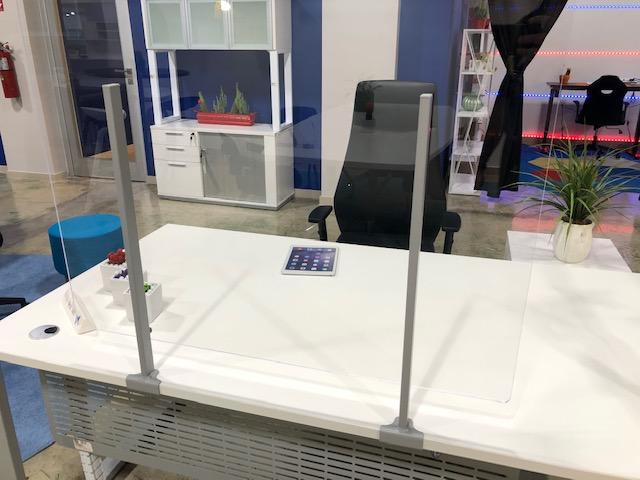 ACRYLIC SHIELD PANEL SCREEN METAL SUPPORT BARS FOR TOPS