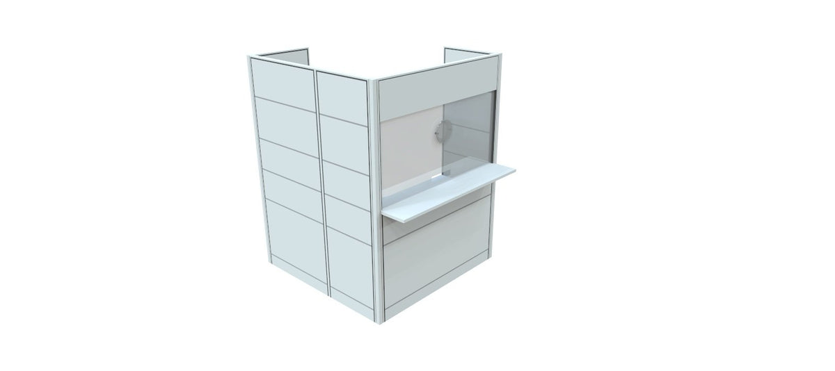 FRONTLINE20 60"W X 72"D X 81"H  COUNTER-HEIGHT 42'' BOOTH WITH RETURN