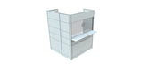 FRONTLINE20 60"W X 72"D X 81"H  COUNTER-HEIGHT 42'' BOOTH WITH RETURN