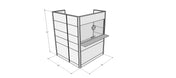 FRONTLINE20 60"W X 72"D X 81"H  COUNTER-HEIGHT 42'' BOOTH WITH RETURN