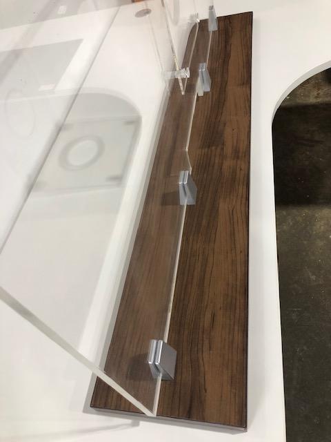 FRONTLINE20 COUNTERTOP 24" INVISIBLE BARRIER WITH CLEAR SPEAK THRU