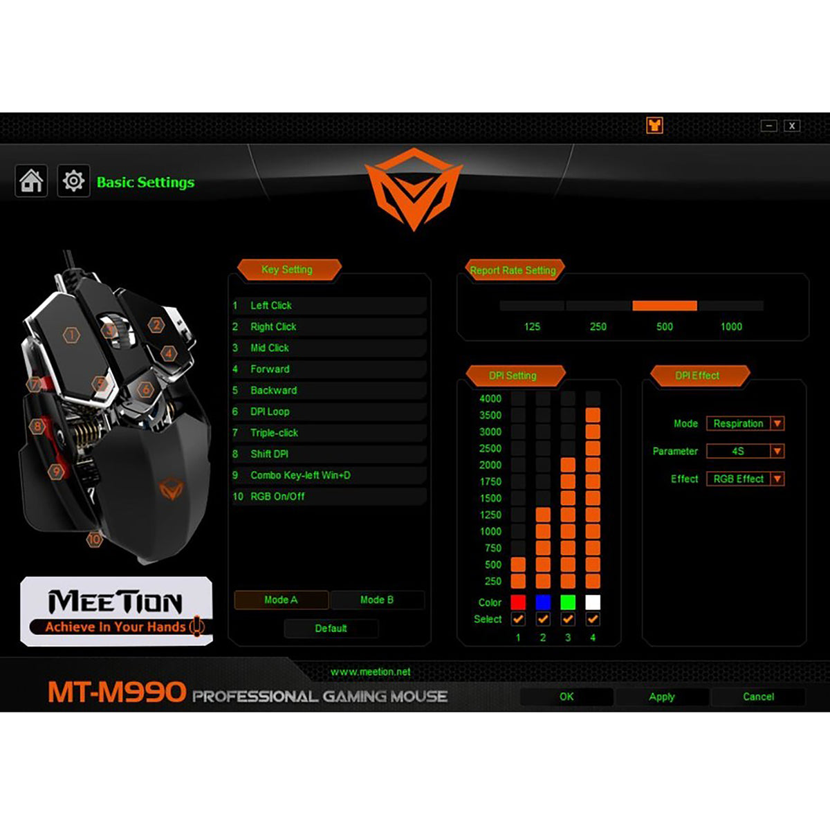 MEETION MT-M990S MECHANICAL GAMING MOUSE BLACK