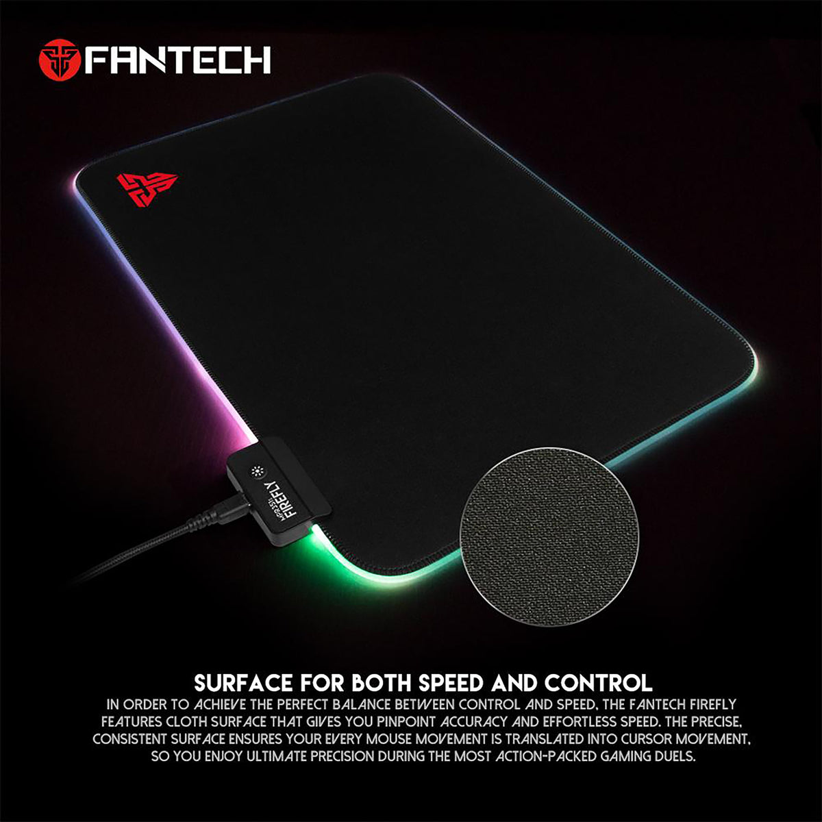 FANTECH MPR351S FIREFLY RGB MOUSEPAD