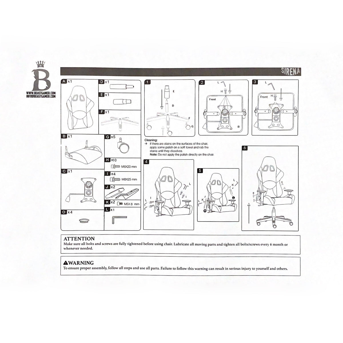 SIRENA HIGH-BACK RACECAR-STYLE GAMING ERGONOMIC CHAIR