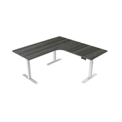 L-SHAPE HEIGHT-ADJUSTABLE TABLE WITH WHITE FRAME