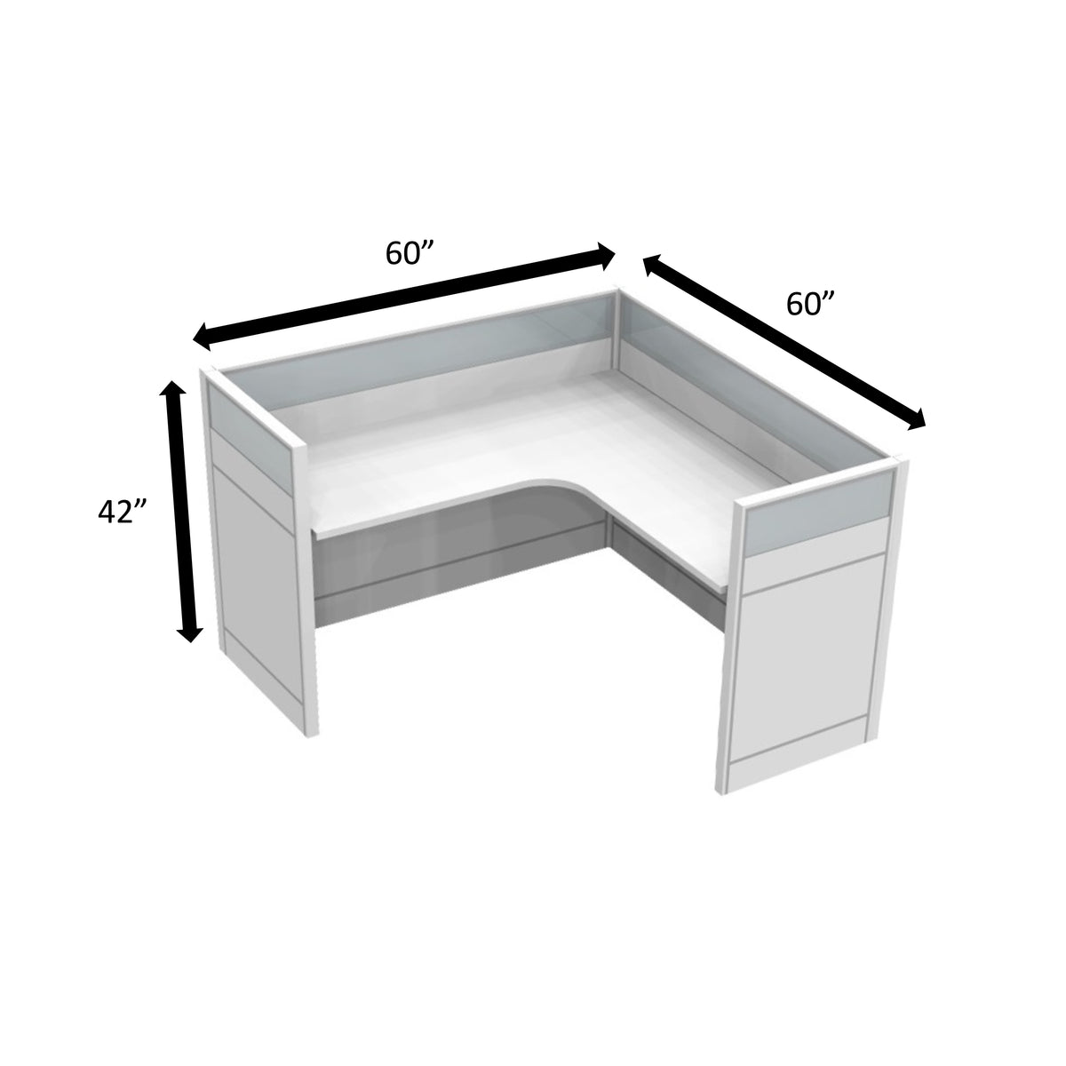 SURFACE MODULAR OFFICE L-SHAPE DESK - WHITE