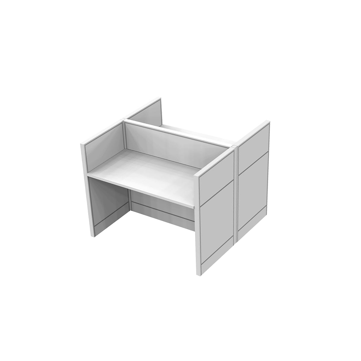 SURFACE MODULAR OFFICE BACK-TO-BACK DESK - WHITE