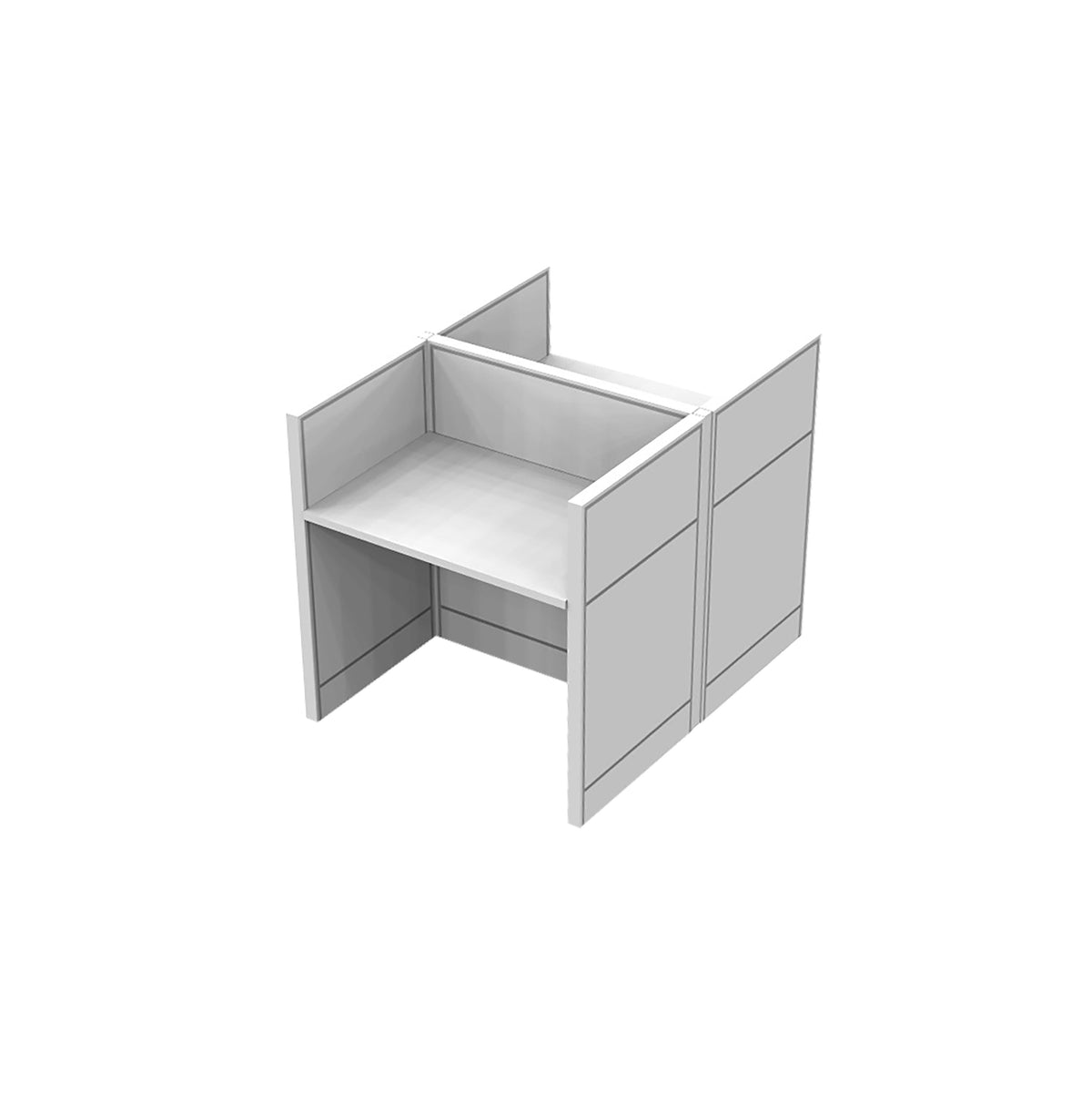 SURFACE MODULAR OFFICE BACK-TO-BACK DESK - WHITE