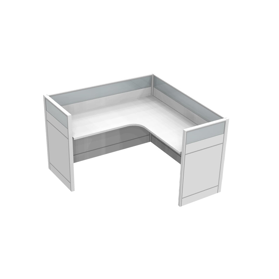 SURFACE MODULAR OFFICE L-SHAPE DESK - WHITE