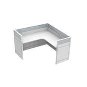 SURFACE MODULAR OFFICE L-SHAPE DESK - WHITE