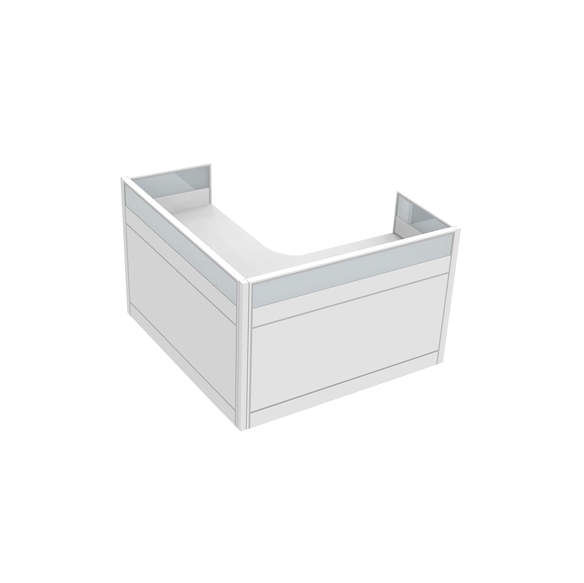 SURFACE MODULAR OFFICE L-SHAPE DESK - WHITE
