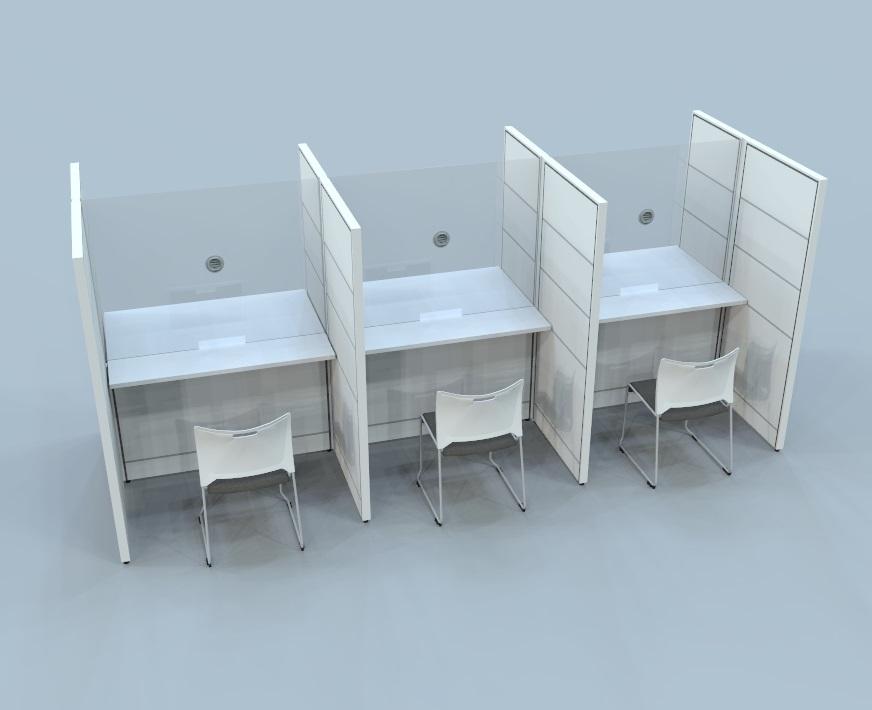 FRONTLINE20 48"W X 54"D X 68"H CUSTOMER SERVICE STATION