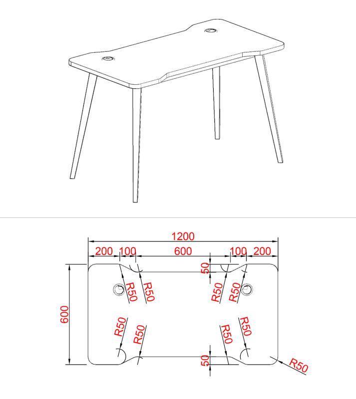 POLAR COMMERCIAL-GRADE STEEL FRAME 48" TABLE DESK
