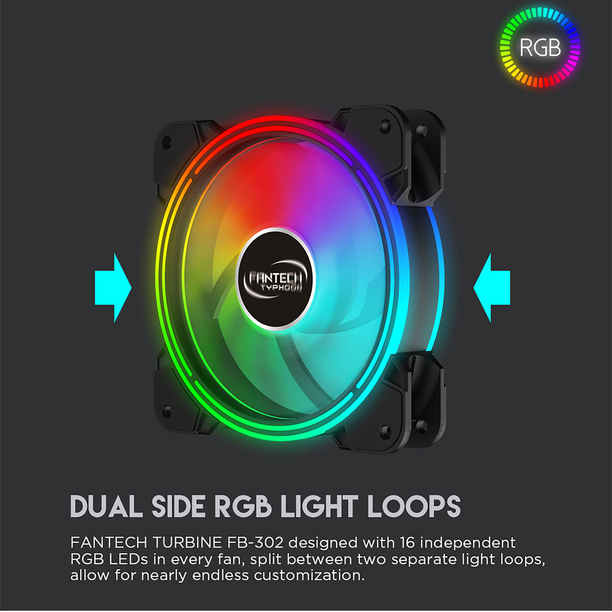 FANTECH TYPHOON FB-302 RGB 3 IN 1 FAN
