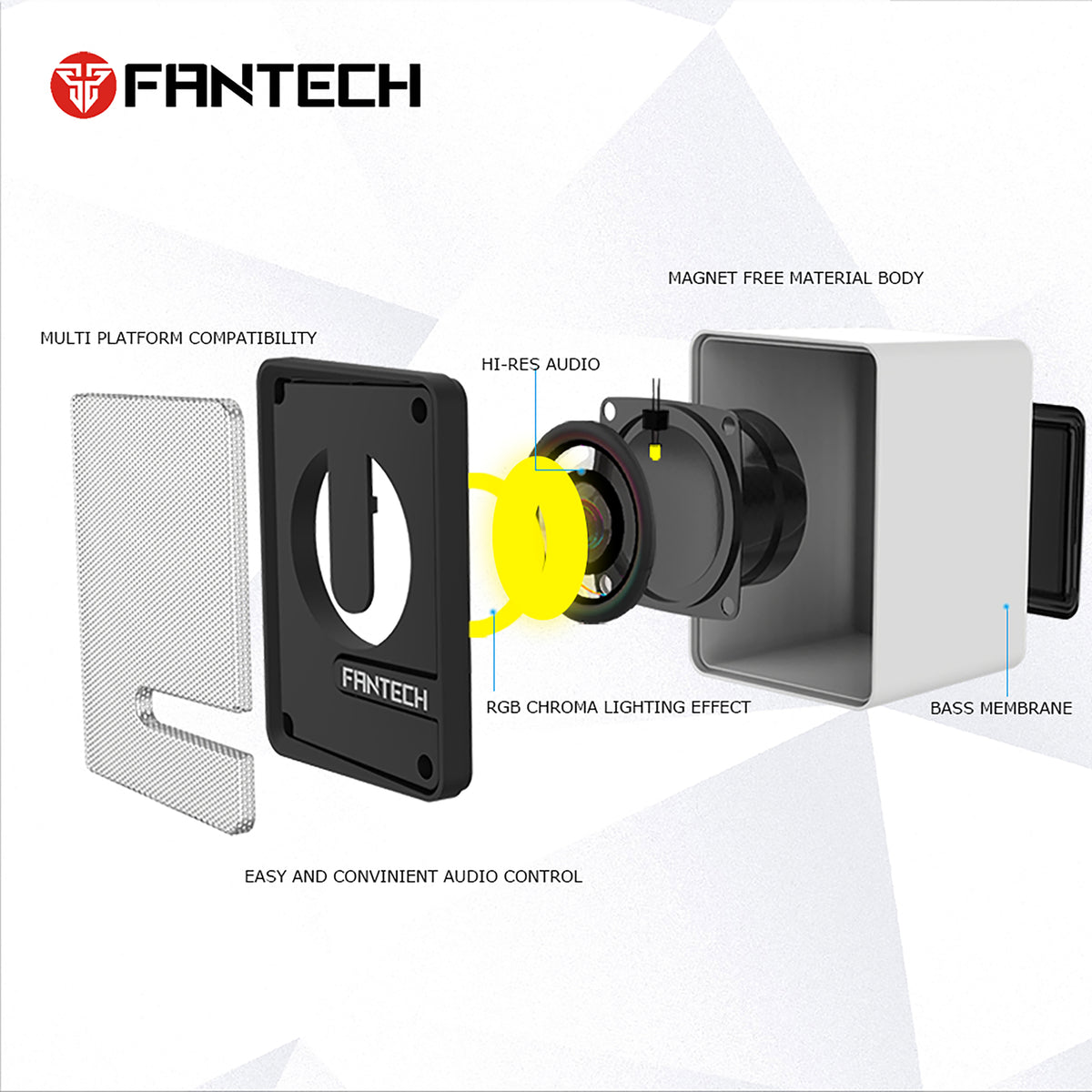 FANTECH GS203 PRO-GAMING USB SPEAKER SPACE EDITION