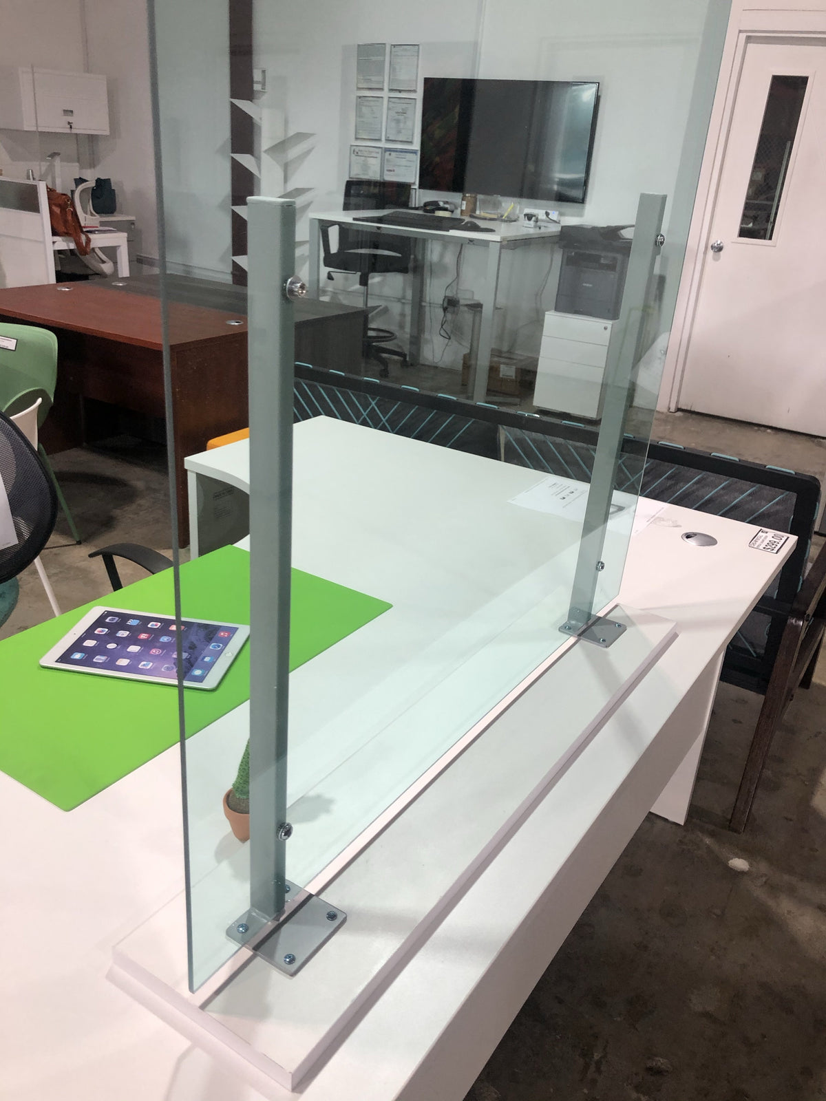 ACRYLIC SHIELD PANEL SCREEN METAL SUPPORT BARS FOR TOPS