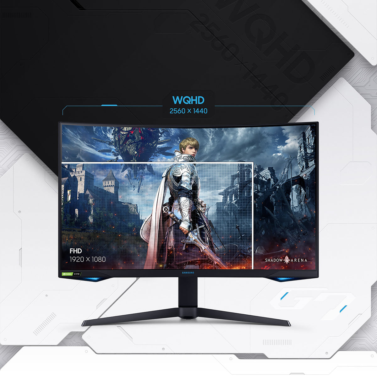 SAMSUNG 27″ ODYSSEY GAMING MONITOR, 1440 QHD (QUAD HD), 240HZ (REFRESH RATE), QLED, NVIDIA G-SYNC