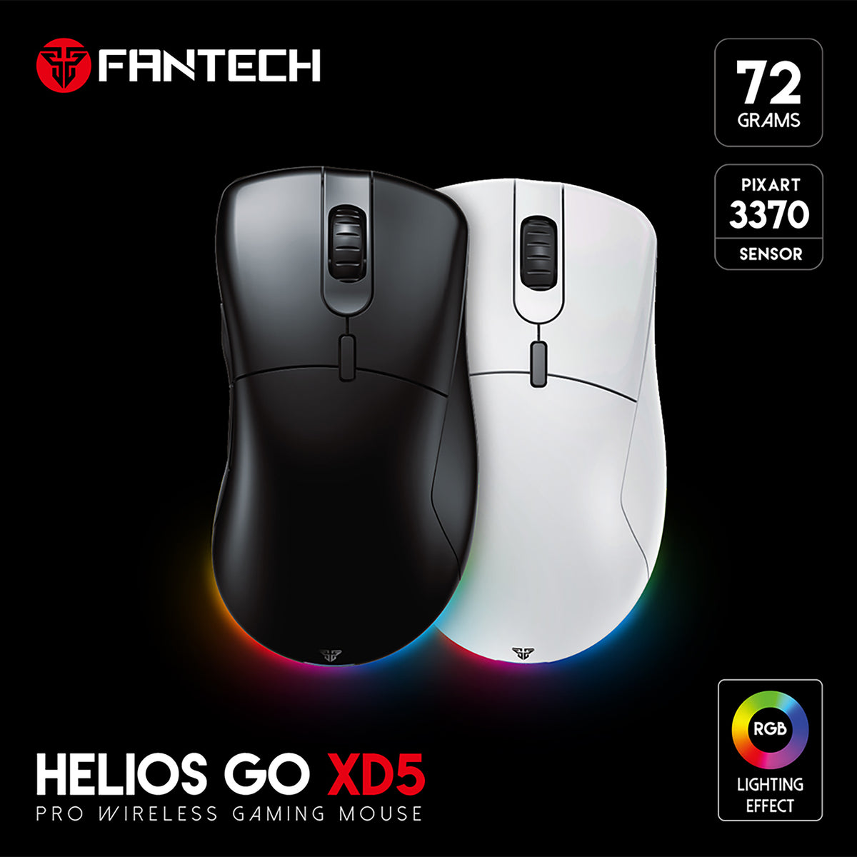 FANTECH HELIOS GO XD5 WIRELESS MOUSE GAMING RGB FOR PC LAPTOP