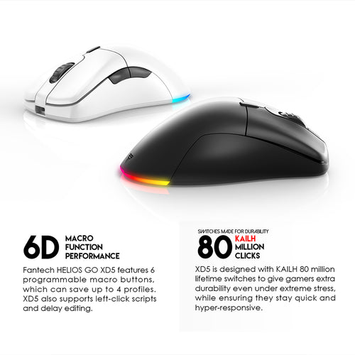 FANTECH HELIOS GO XD5 WIRELESS MOUSE GAMING RGB FOR PC LAPTOP