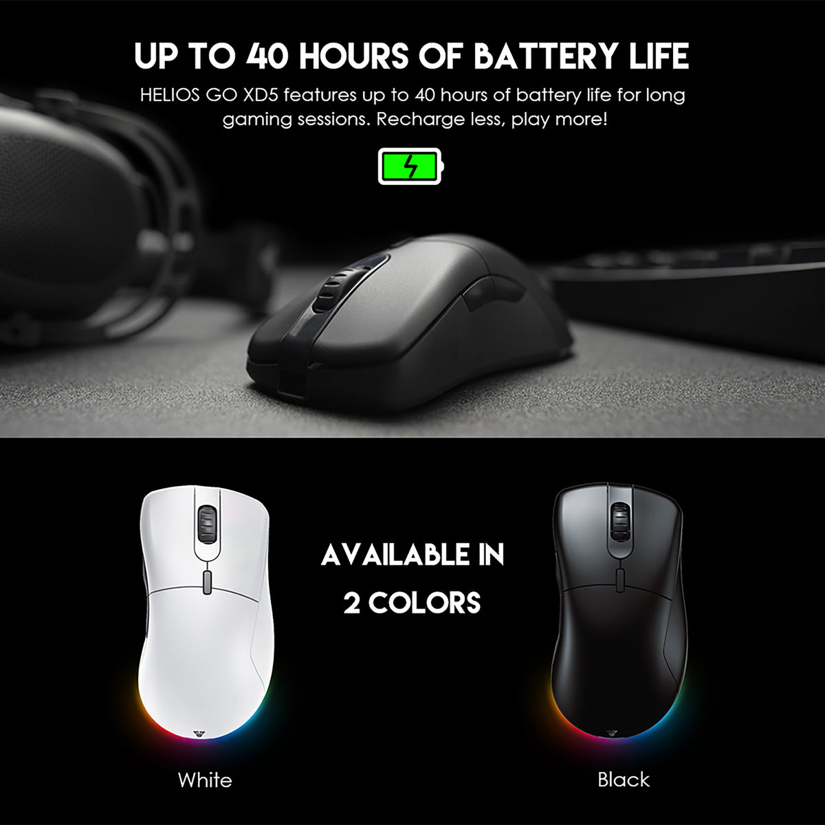 FANTECH HELIOS GO XD5 WIRELESS MOUSE GAMING RGB FOR PC LAPTOP