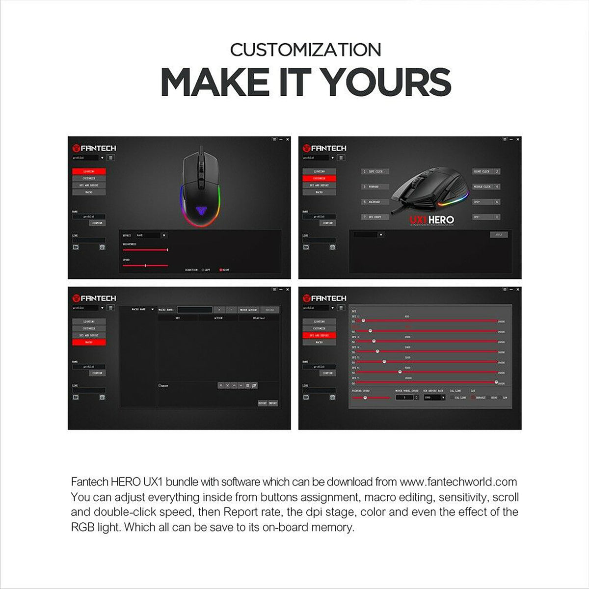 FANTECH HERO UX1 WIRED PRO-GAMING MOUSE